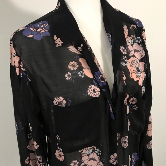 Anthropologie Cloth & Stone Floral Blouse Shirt 4 - Picture 4 of 8